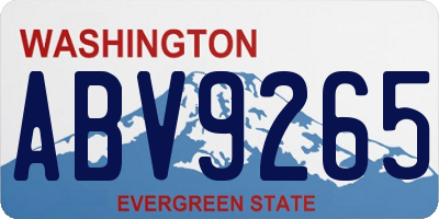 WA license plate ABV9265