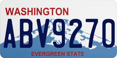 WA license plate ABV9270