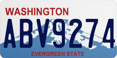 WA license plate ABV9274