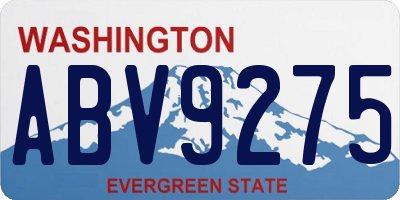 WA license plate ABV9275