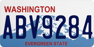 WA license plate ABV9284