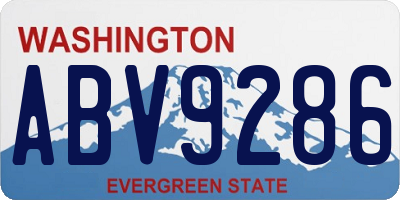 WA license plate ABV9286