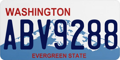 WA license plate ABV9288