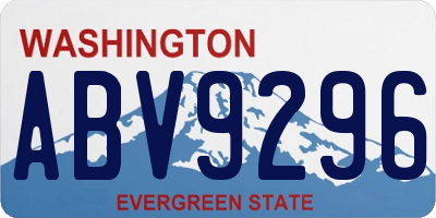 WA license plate ABV9296