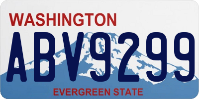 WA license plate ABV9299