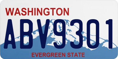 WA license plate ABV9301