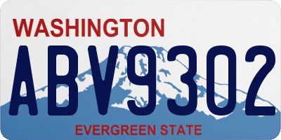 WA license plate ABV9302