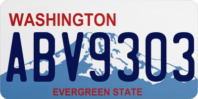 WA license plate ABV9303