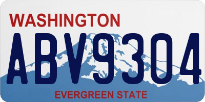 WA license plate ABV9304