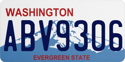 WA license plate ABV9306