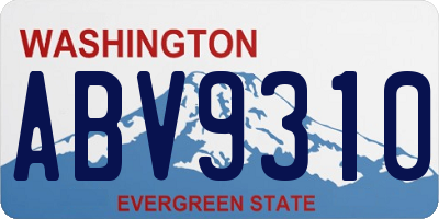 WA license plate ABV9310