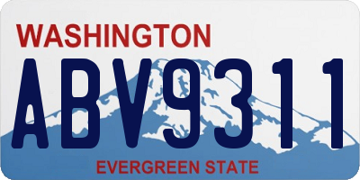 WA license plate ABV9311