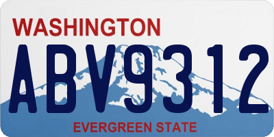 WA license plate ABV9312