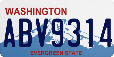 WA license plate ABV9314