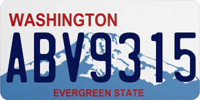 WA license plate ABV9315