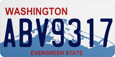 WA license plate ABV9317
