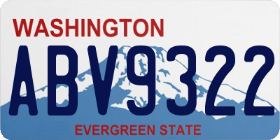 WA license plate ABV9322