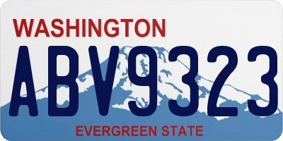 WA license plate ABV9323