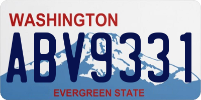 WA license plate ABV9331