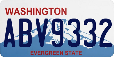 WA license plate ABV9332