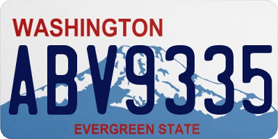 WA license plate ABV9335