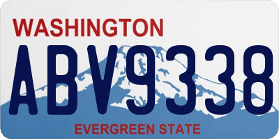 WA license plate ABV9338