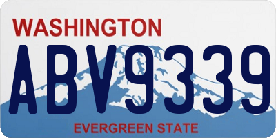 WA license plate ABV9339