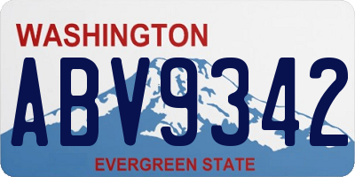 WA license plate ABV9342