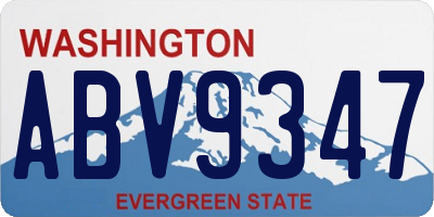 WA license plate ABV9347