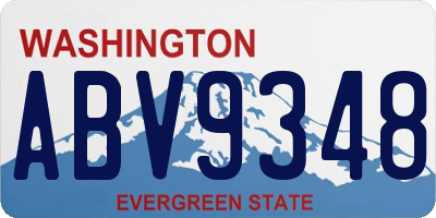 WA license plate ABV9348