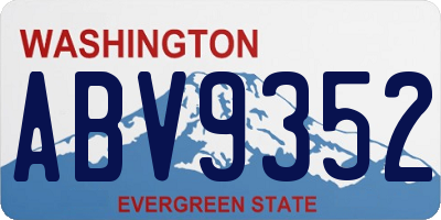 WA license plate ABV9352