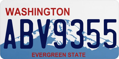 WA license plate ABV9355