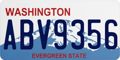 WA license plate ABV9356