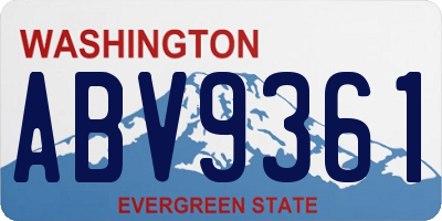 WA license plate ABV9361
