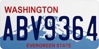 WA license plate ABV9364
