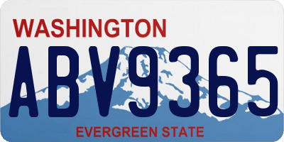 WA license plate ABV9365