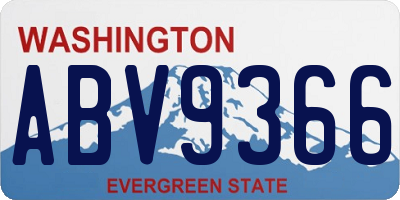 WA license plate ABV9366