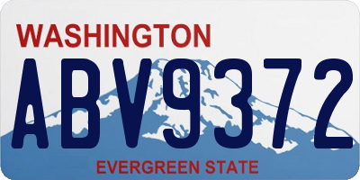 WA license plate ABV9372