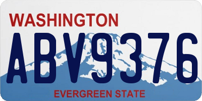 WA license plate ABV9376