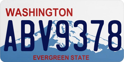 WA license plate ABV9378