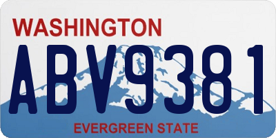 WA license plate ABV9381