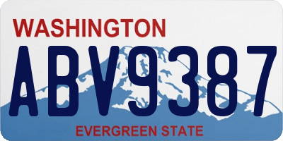 WA license plate ABV9387