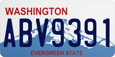 WA license plate ABV9391