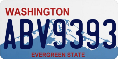 WA license plate ABV9393