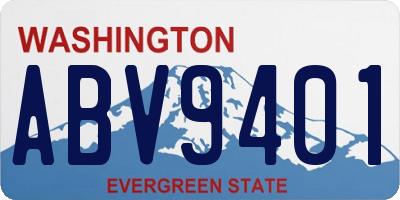 WA license plate ABV9401