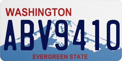 WA license plate ABV9410