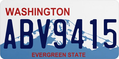 WA license plate ABV9415
