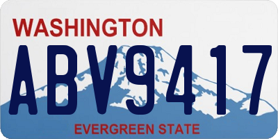 WA license plate ABV9417