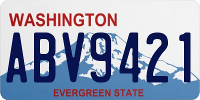 WA license plate ABV9421
