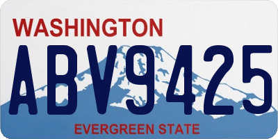 WA license plate ABV9425